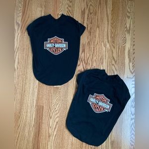 Harley Davidson Matching Dog T-Shirts 2 Black Size XL Genuine HD Product 2005